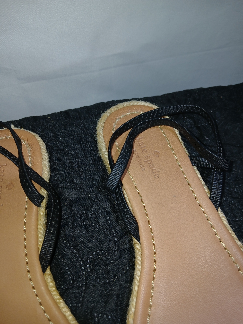 kate spade Black Bow Espadrille Sandals - Picture 2 of 4